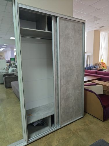 Шафа-купе 1500х2400х600 (Бетон) з двома дверима ДСП