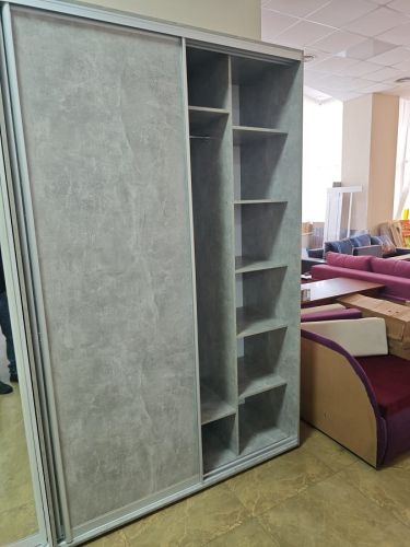 Шафа-купе 1500х2400х600 (Бетон) з двома дверима ДСП